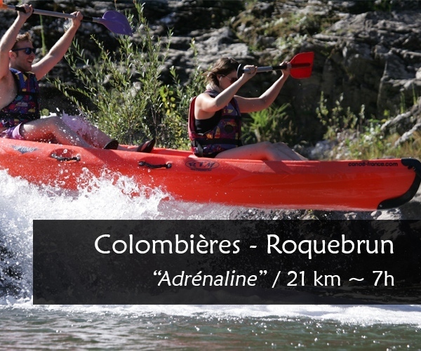 Location canoe kayak Orb : Colombières Roquebrun